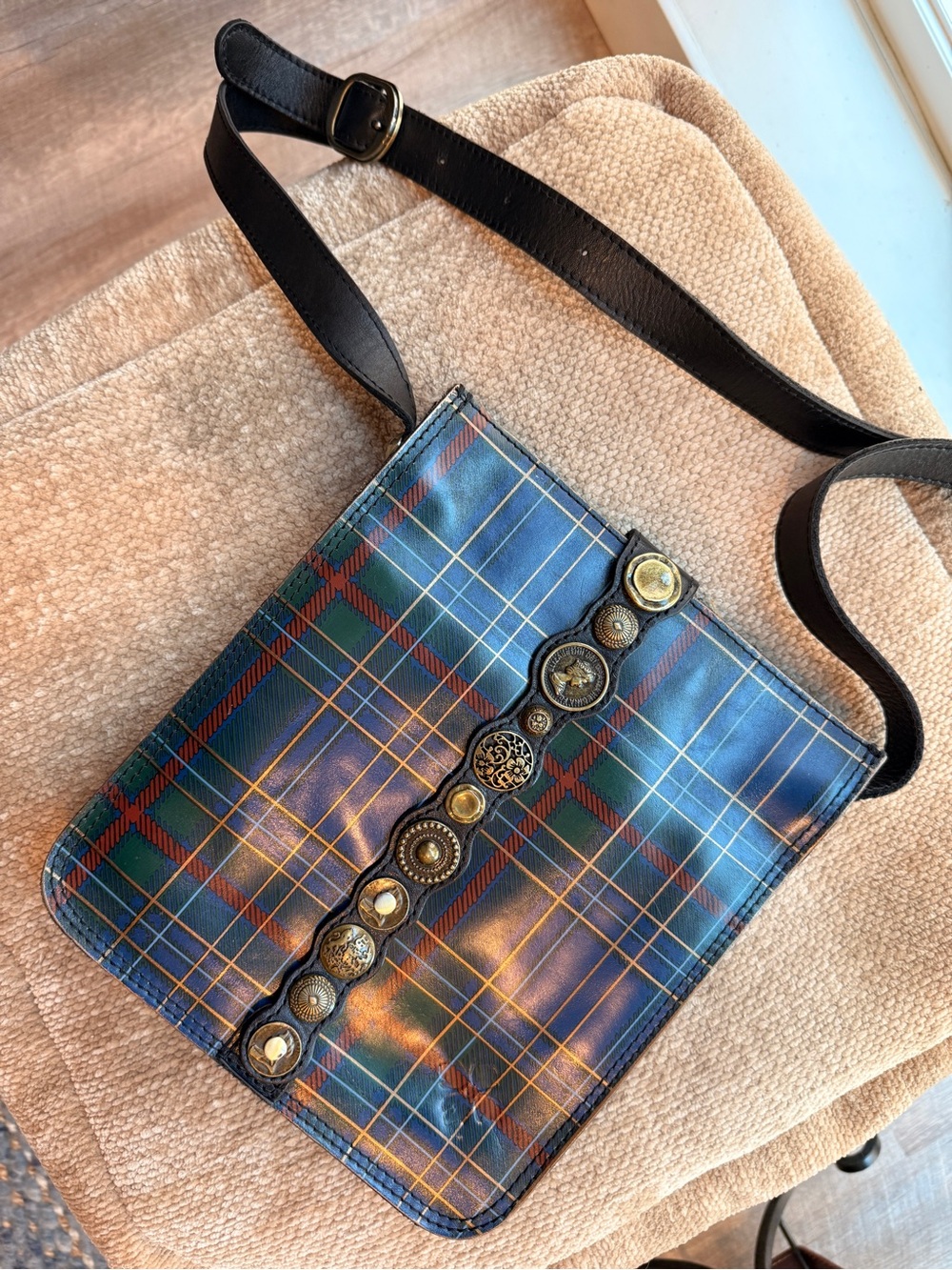 Patricia Nash Venezia Crossbody Tartan Plaid Leather